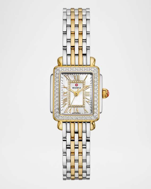 Deco Madison Mini Diamond Two-Tone 18K Gold-Plated Bracelet Watch